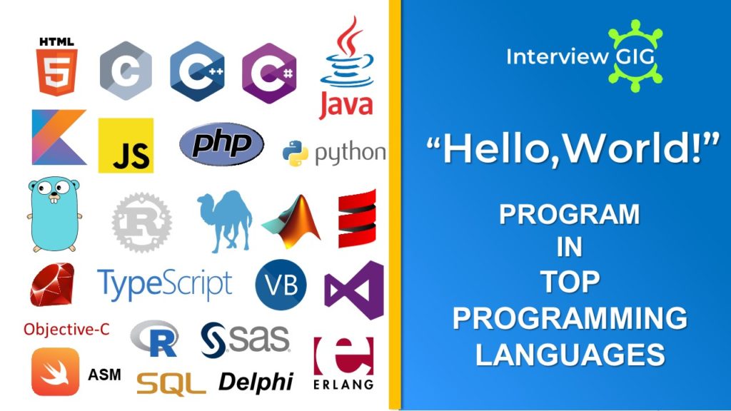 Hello World in different Programming Languages