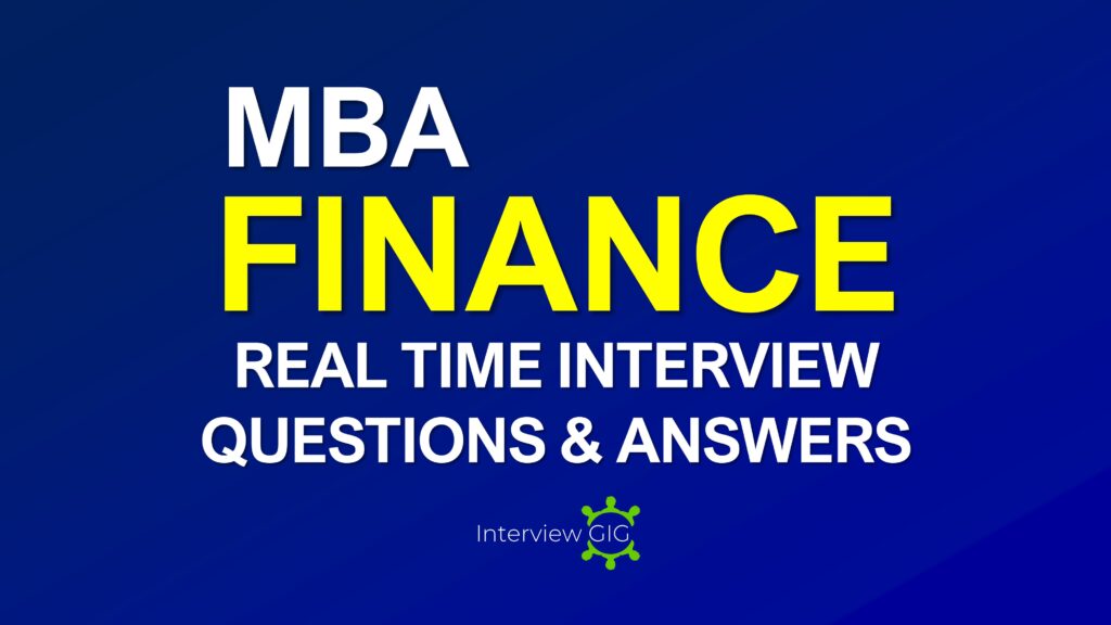 MBA finance Interviewgig